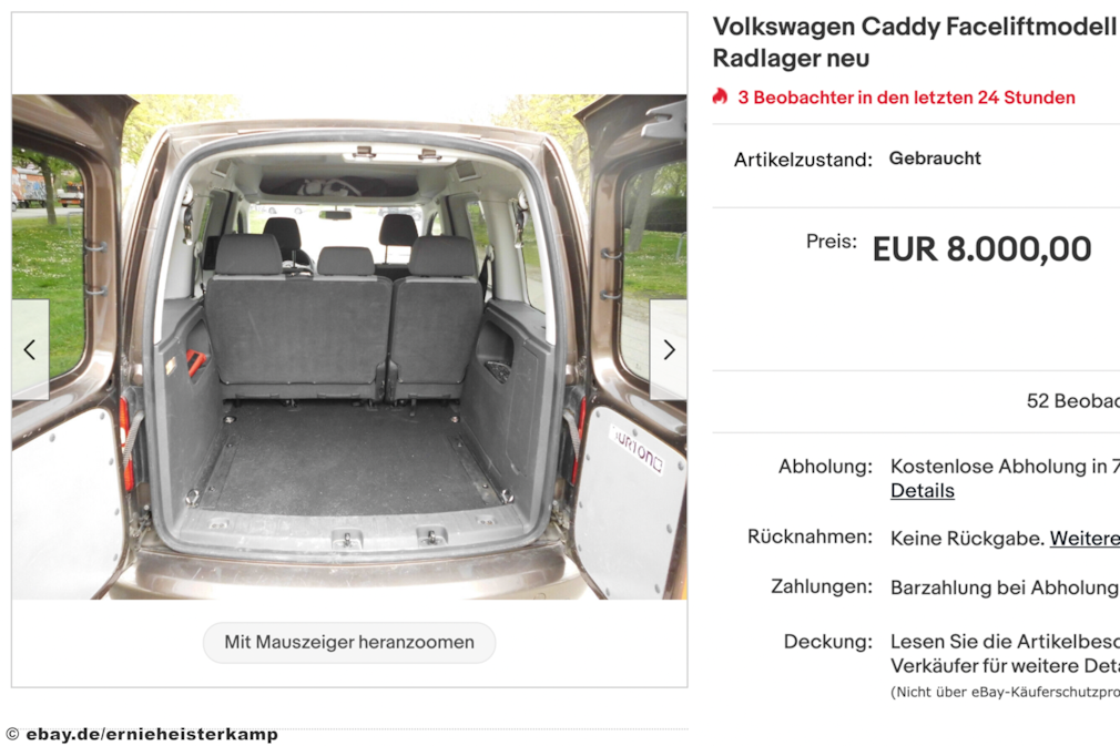 eBay Volkswagen Caddy Faceliftmodell