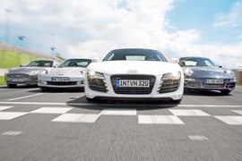 Audi R8 gegen drei Konkurrenten