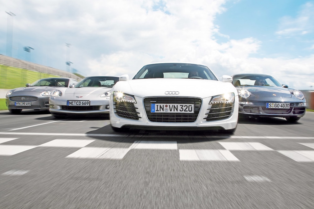 Audi R8 gegen drei Konkurrenten