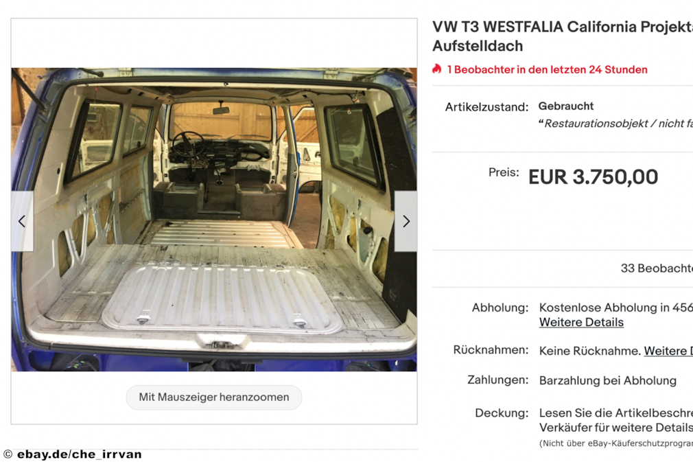 eBay  VW T3 WESTFALIA California