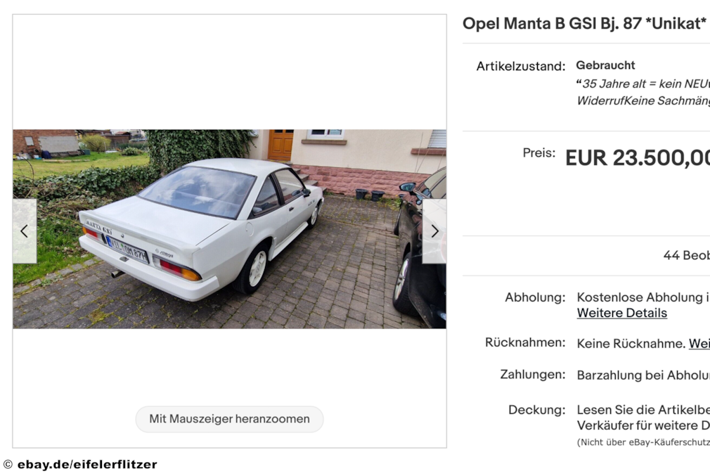 eBay Opel Manta B GSI