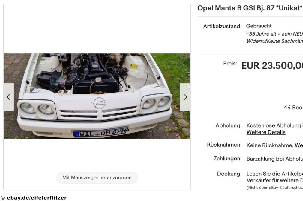 eBay Opel Manta B GSI