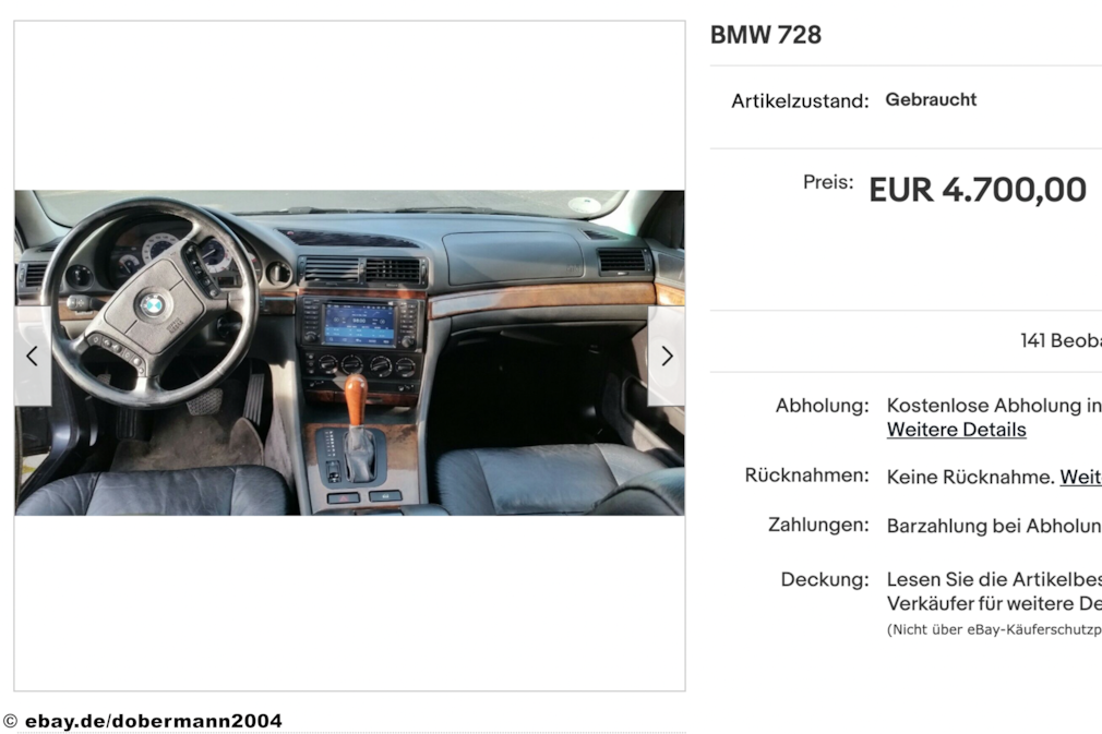 eBay BMW 728