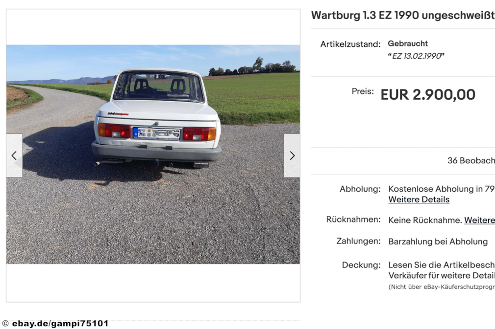 eBay Wartburg 1.3