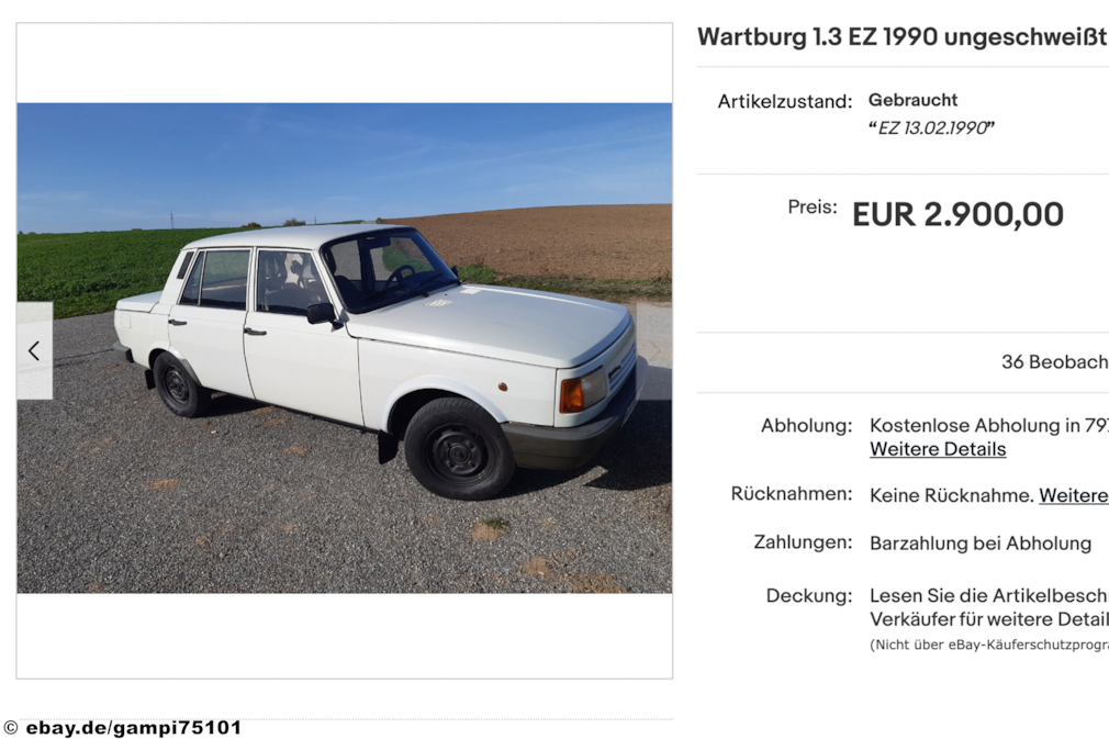 eBay Wartburg 1.3