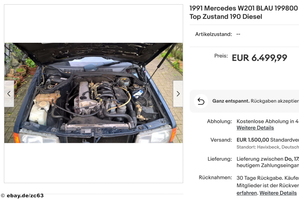 eBay Mercedes W201