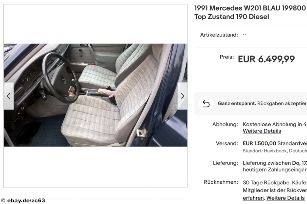 eBay Mercedes W201