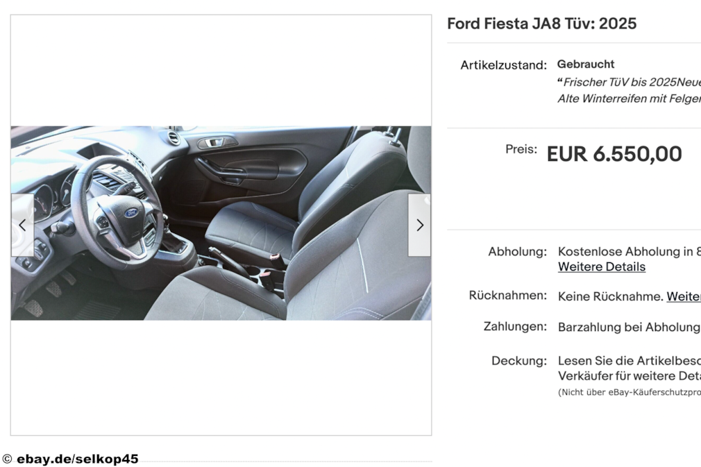 eBay Ford Fiesta JA8