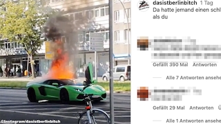 Brennender Lamborghini in Berlin
