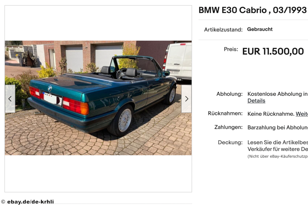 eBay BMW E30 Cabrio