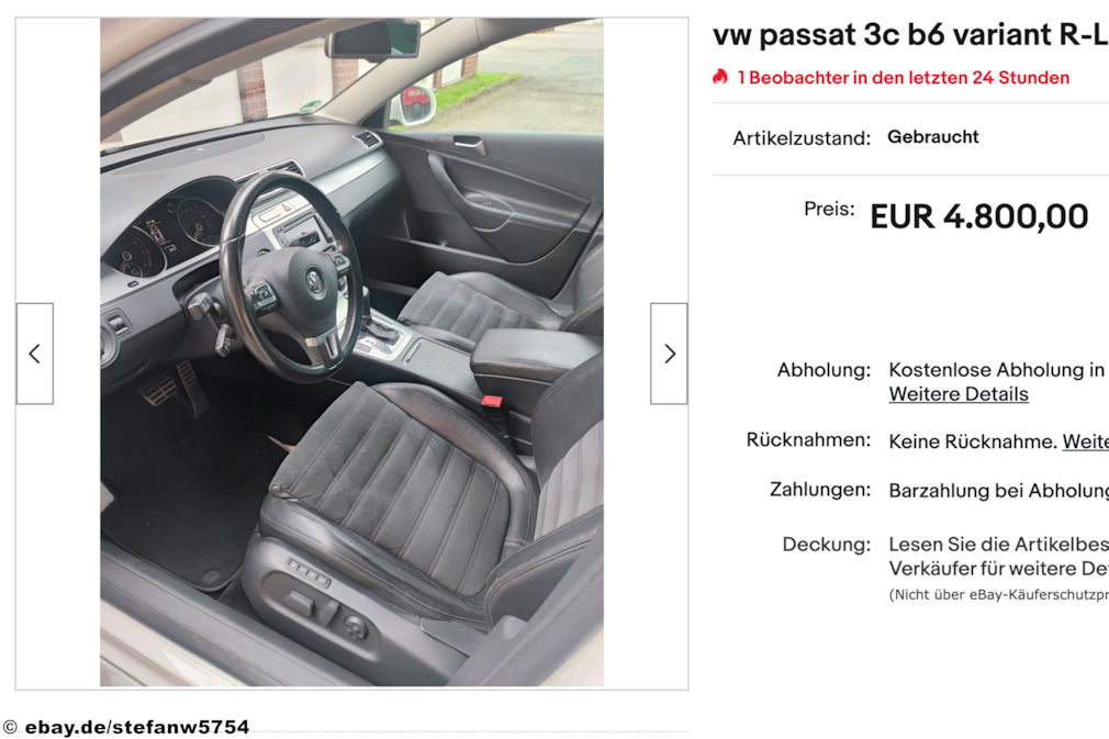 eBay VW Passat 3c