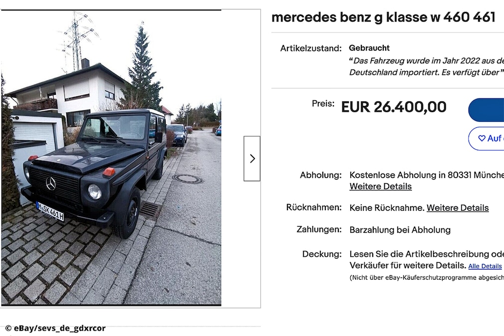 eBay Mercedes G-Klasse w 460