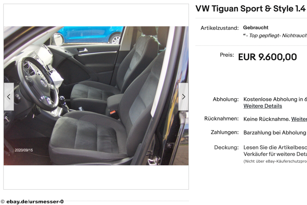 eBay VW Tiguan Sport & Style 1.4 TSI