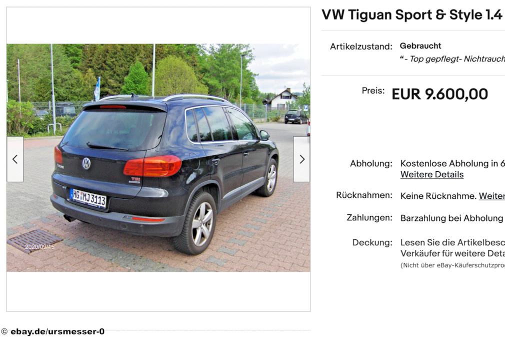 eBay VW Tiguan Sport & Style 1.4 TSI