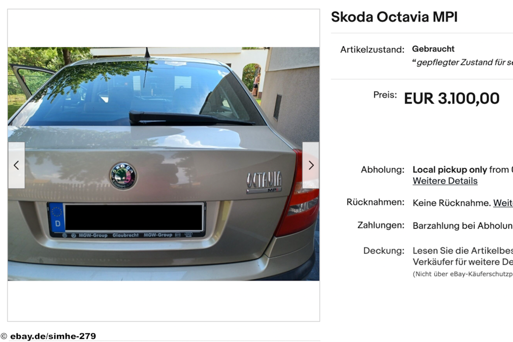 eBay Skoda Octavia MPI