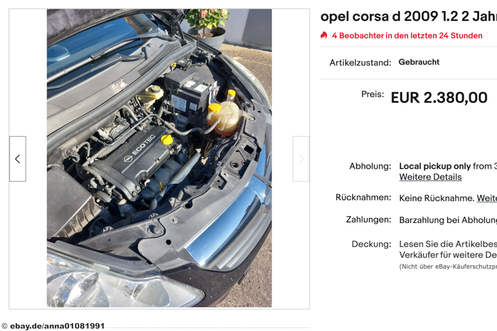 eBay Opel Corsa D