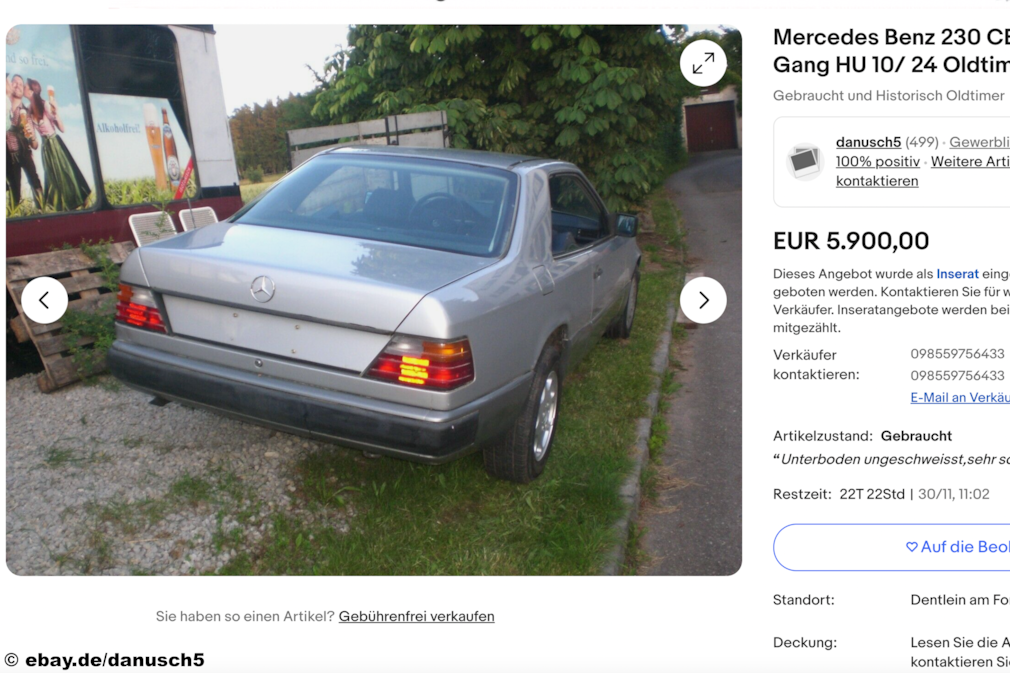 Mercedes 230 CE W 124 bei eBay AUTO BILD KLASSIK