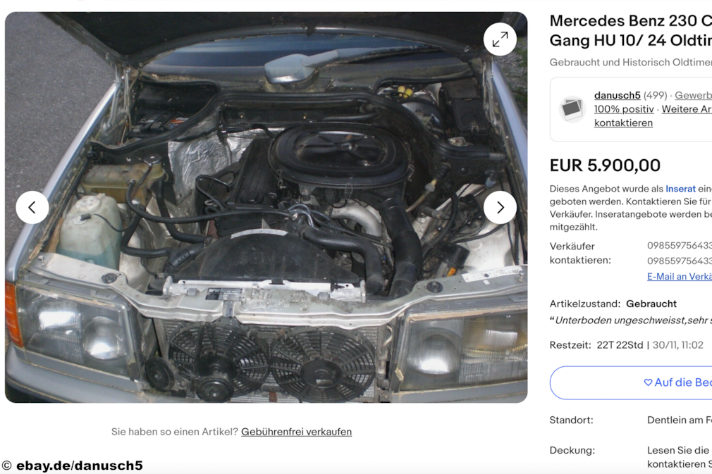 eBay Mercedes Benz 230 CE