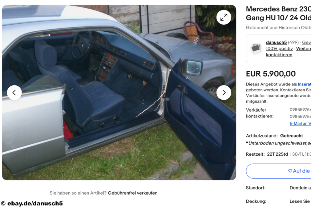 eBay Mercedes Benz 230 CE
