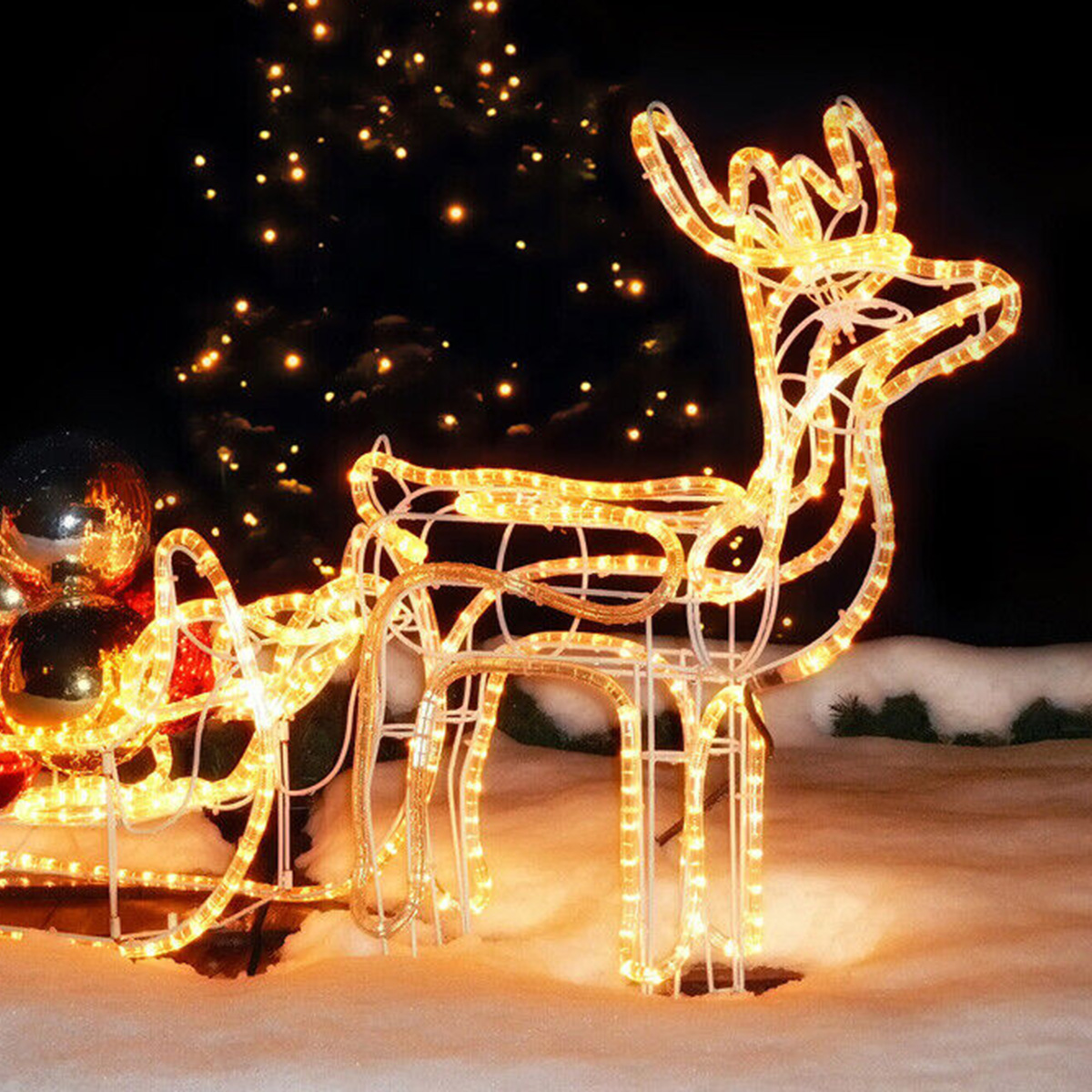 eBay-Angebot: Weihnachtsdeko – LED-Rentier mit Schlitten
