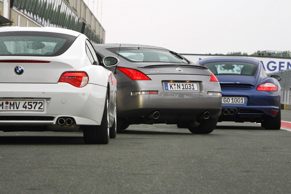 BMW Z4 M Coupé, Nissan 350Z, Porsche Cayman S