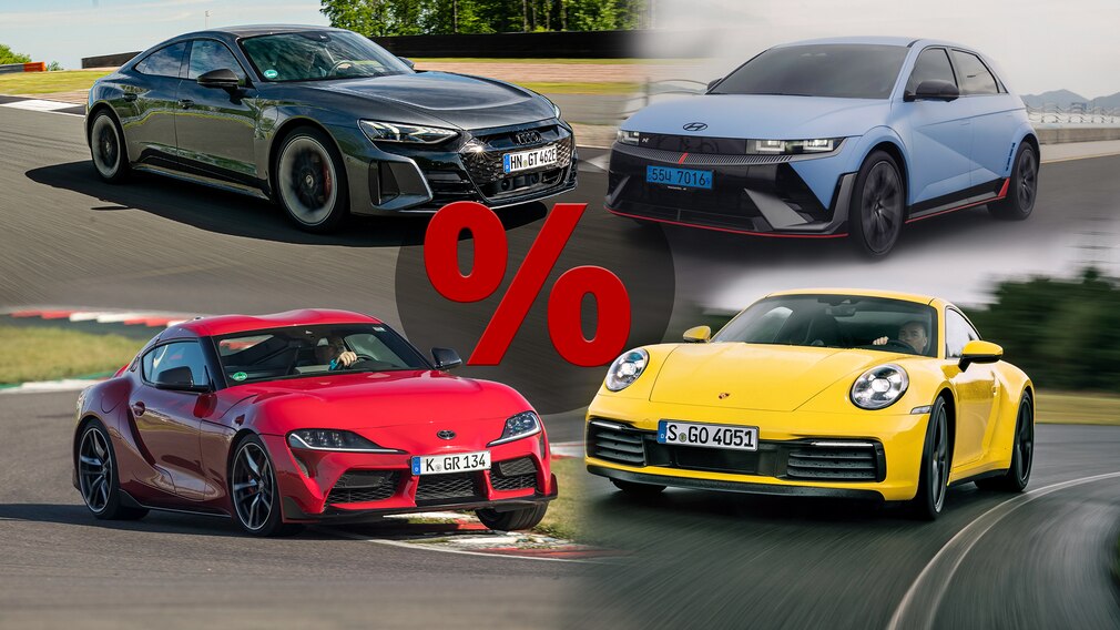 Carwow - Audi RS e-tron GT, Hyundai Ioniq 5 N, Toyota Supra und Porsche 911 Carrera