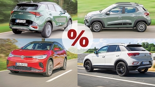 Carwow - Dacia Spring, Kia Sportage, VW T-Roc und VW ID.4
