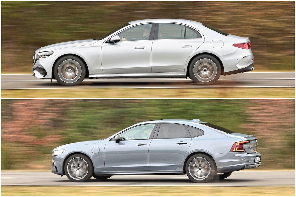 Mercedes E 400 e 4Matic Volvo S90 Recharge T8 AWD