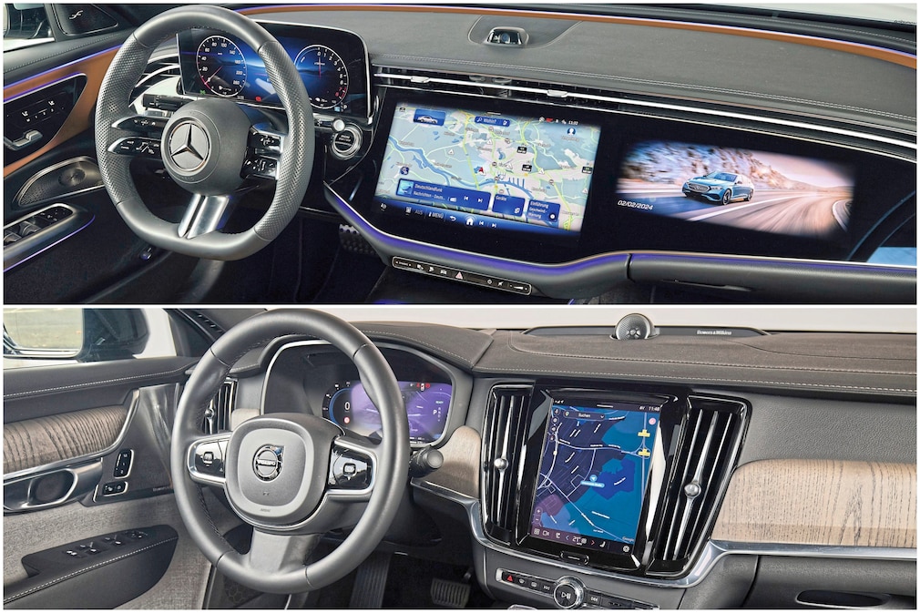 Mercedes E 400 e 4Matic Volvo S90 Recharge T8 AWD