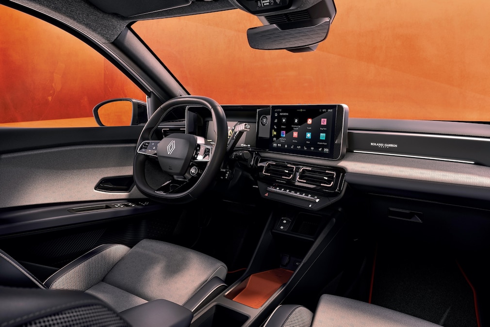 Der Innenraum des Renault 5 E-Tech Elektric  als Sondermodell "Roland Garros".