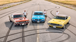 Muscle Cars der 70er Dodge Challenger Plymouth Hemicuda Pontiac GTO