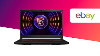 MSI Thin GF63 12UC-667 neben eBay-Logo
