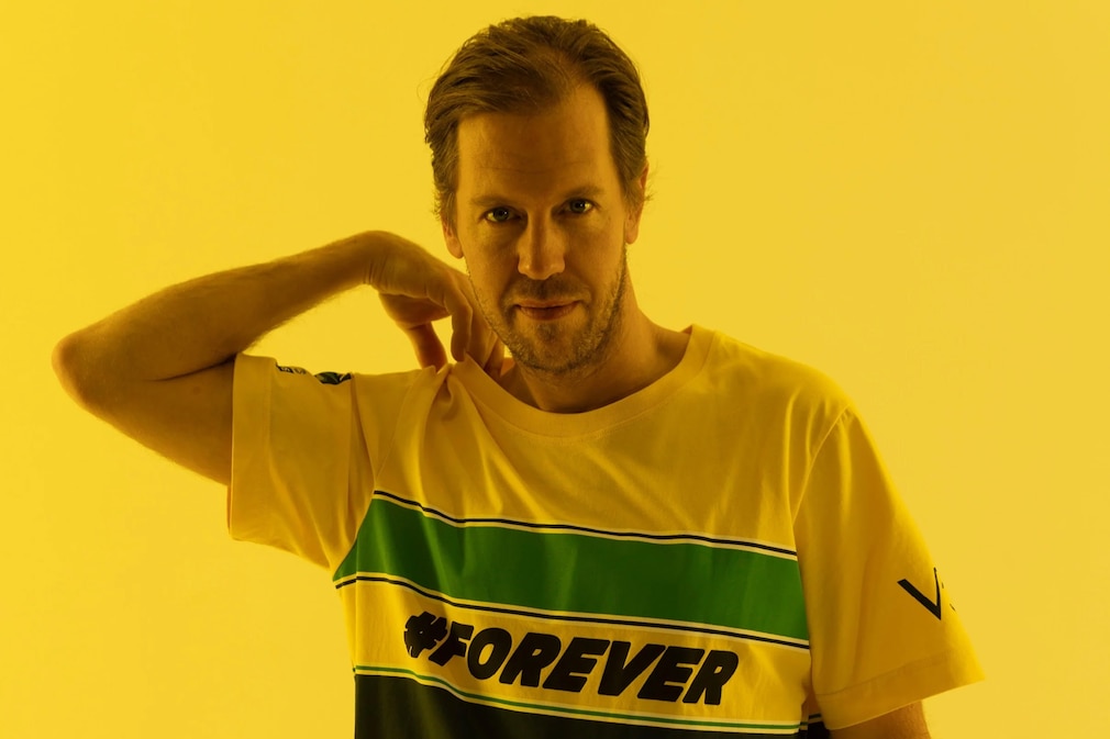 Sebastian Vettel mit einer Hommage an Senna