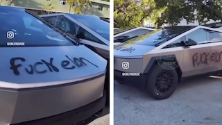 Cybertrucks beschmiert