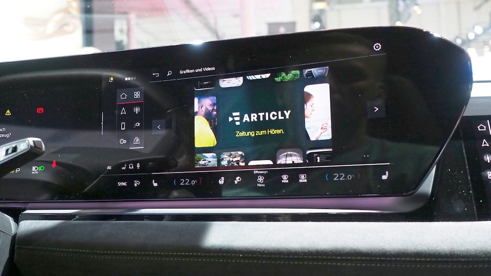Articly App im Audi Q6 e-tron