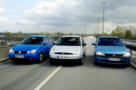 Ford Fiesta gegen Opel Corsa und VW Polo
