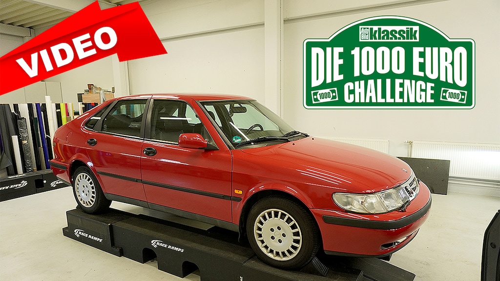 1000-Euro-Challenge: Saab 9-3 Teaserbild mit Siegel