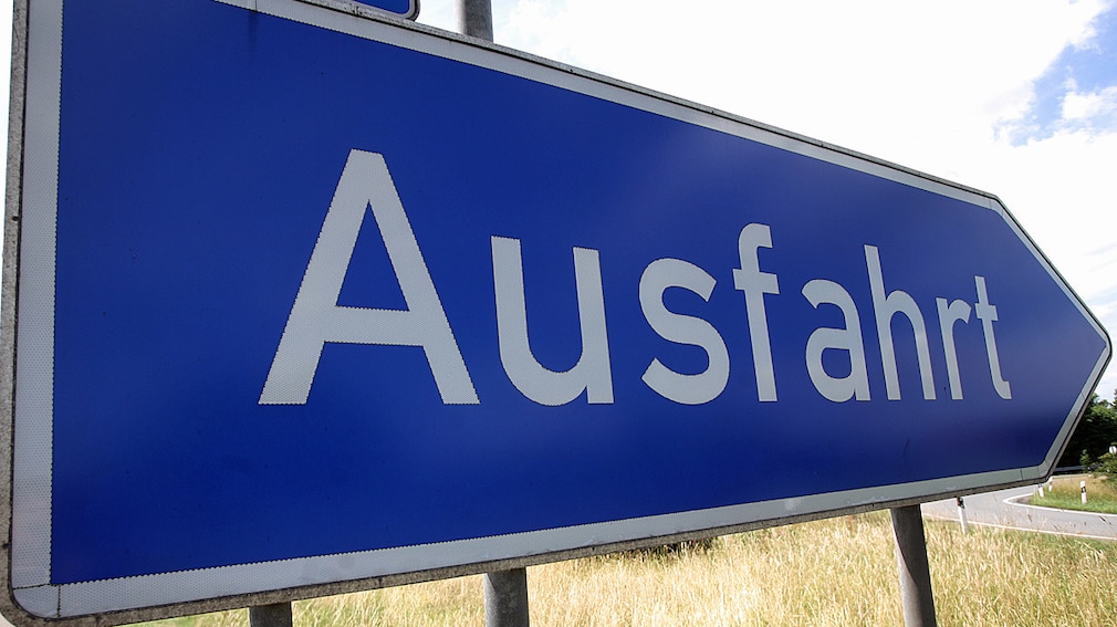 Verkehrsschild - Autobahnausfahrt