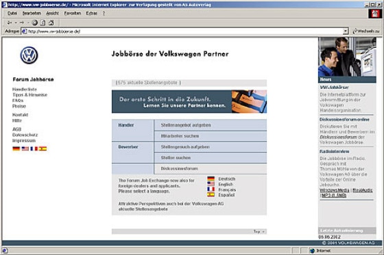 VW-Jobbörse jetzt online