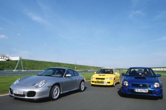 Porsche gegen Mitsubishi und Subaru