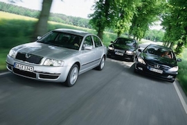 Skoda Superb gegen Volvo S80 und Peugeot 607