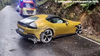 Erster Ferrari 12Cilindri bei Testfahrt gecrasht