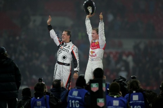 Im Einzel hat es nicht ganz geklappt. Mattias Ekström stoppte Schumi im Finale.