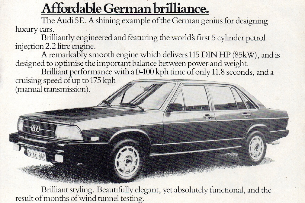 Audi 5E, australische Zeitschriftenanzeige