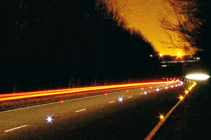 Leuchtdioden auf britschen Straßen