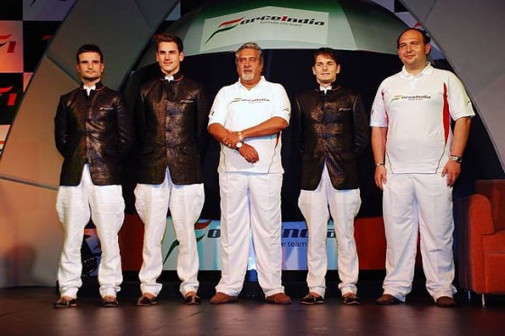 Liuzzi, Sutil, Mallya, Fisichella, Kollles