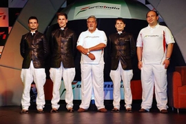 Liuzzi, Sutil, Mallya, Fisichella, Kollles