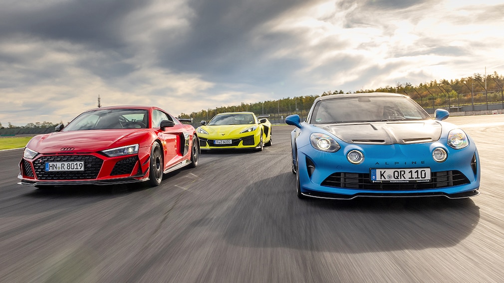 Audi R8 GT Corvette C8 Z06 Alpine A110 R