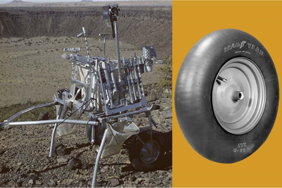 Gefährt auf dem Mond, ähnlich einer Schubkarre