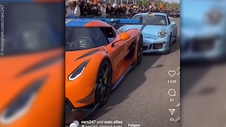 Porsche 911 GT3 kracht in Koenigsegg Jesko